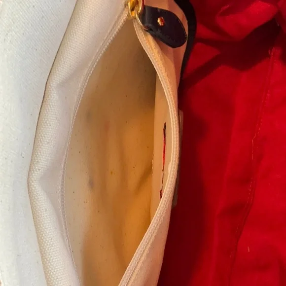Tommy Hilfiger Blue/Red/Cream Canvas Tote, NWT - Picture 11 of 16